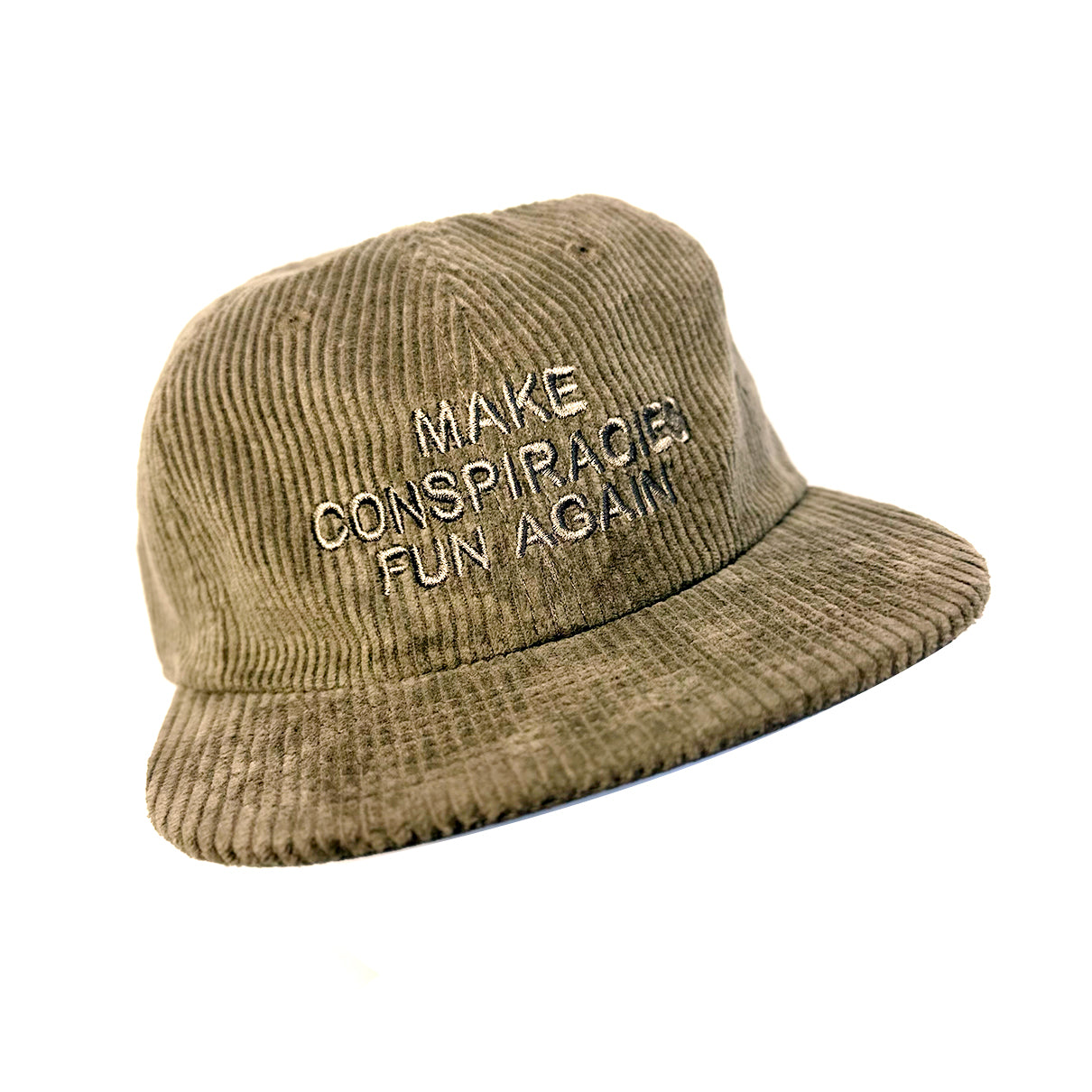 Make Conspiracies Fun Again Cord Hat (chocolate, hazy pink, atlantic)