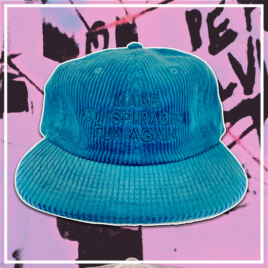 Make Conspiracies Fun Again Cord Hat (chocolate, hazy pink, atlantic)